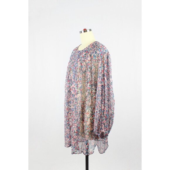 ISABEL MARANT Orion Blue Pink Floral Silk Georgette Mini Tunic Dress, Size 36/XS - Picture 8 of 16